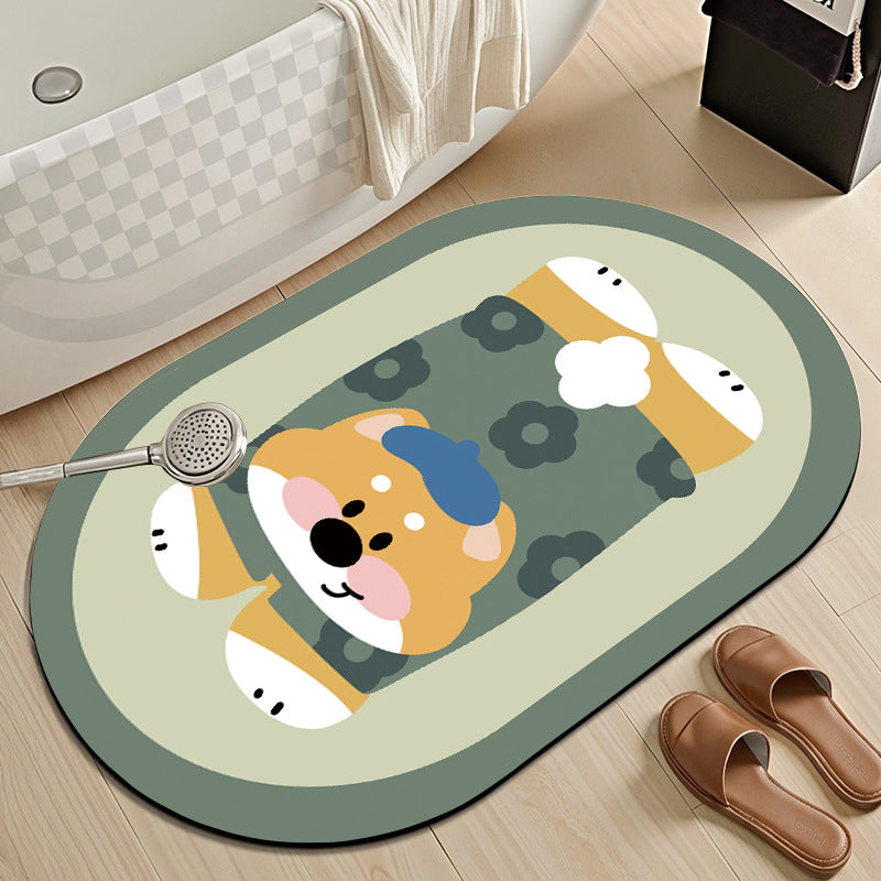 Cute Cartoon Dog Bath Mat Kalsten