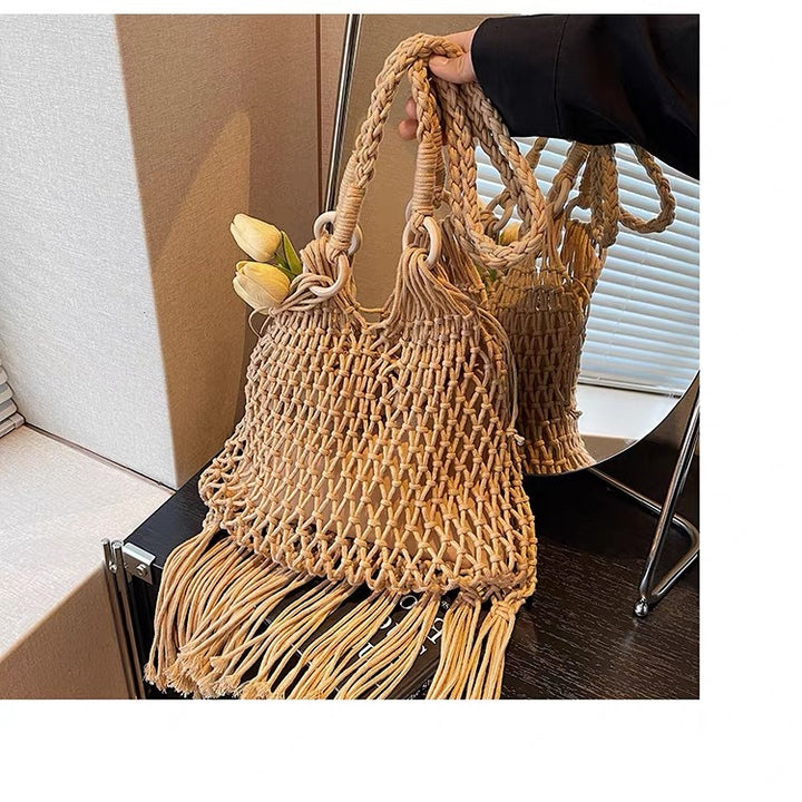 Hand-knotted fringed tote bag Kalsten