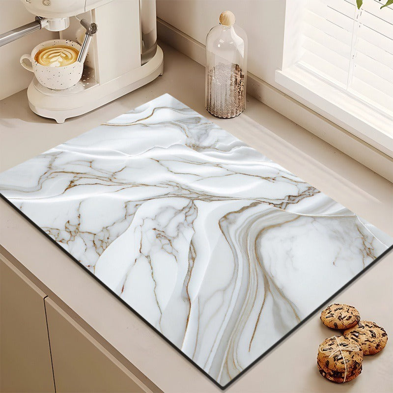 Stylish Marble-Effect Kitchen Mat Kalsten