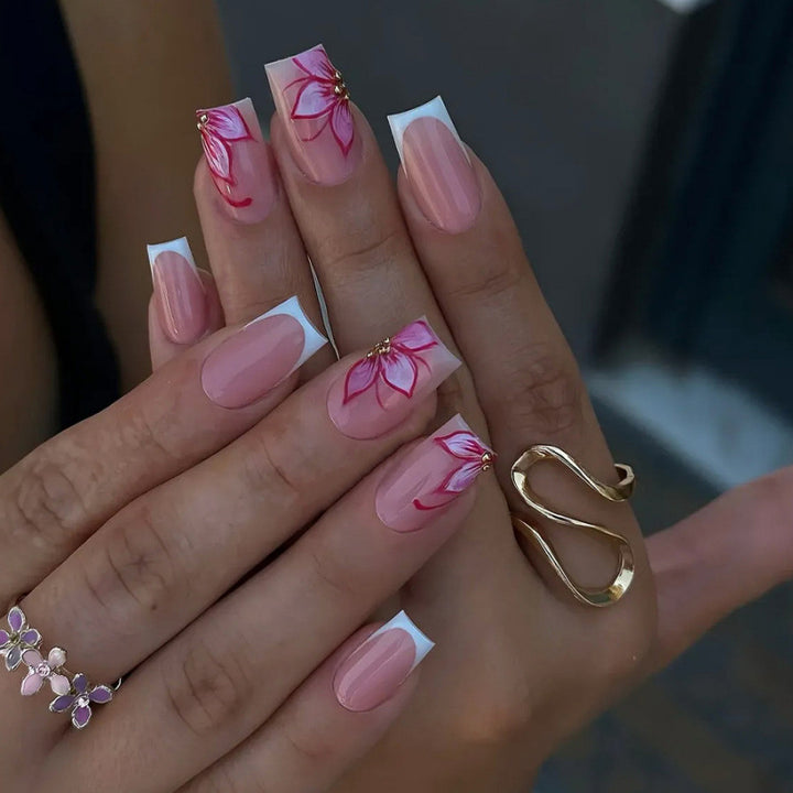 Premium Floral Press-On Nail Art Kit