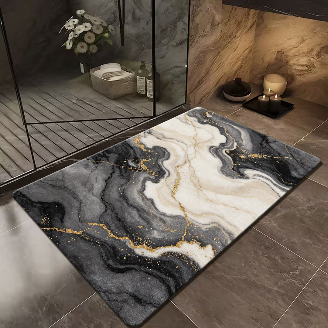 Elegant Marble Design Bath Mat