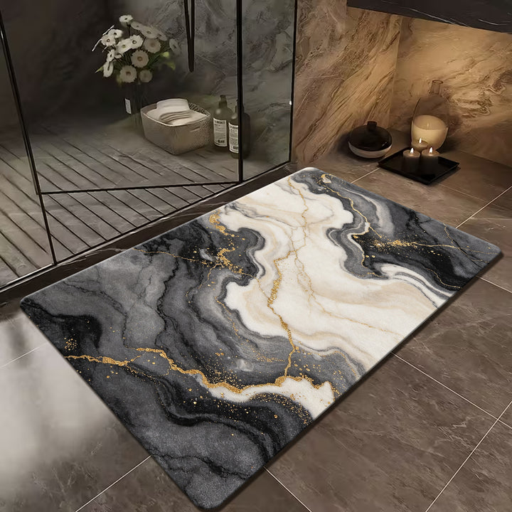 Elegant Marble Design Bath Mat