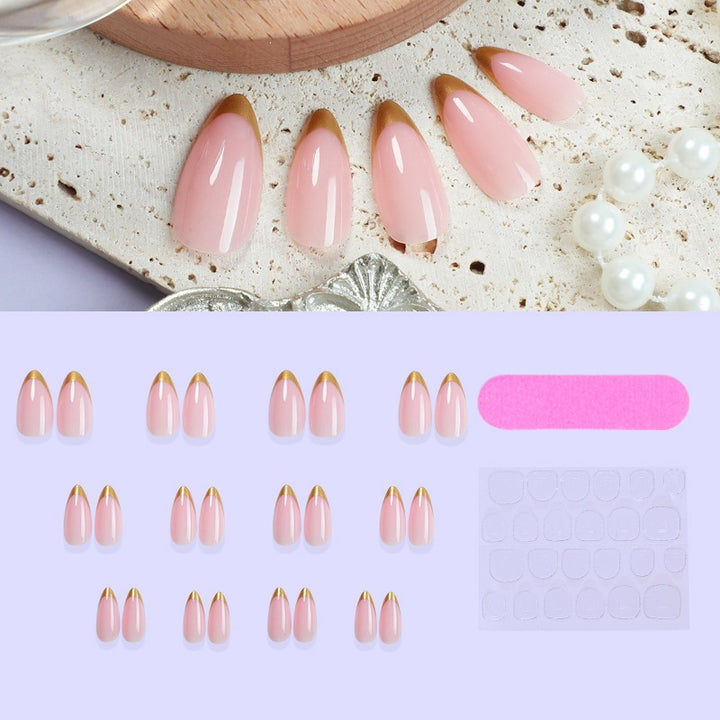 Artificial nail set with elegant gold decoration design Kalsten