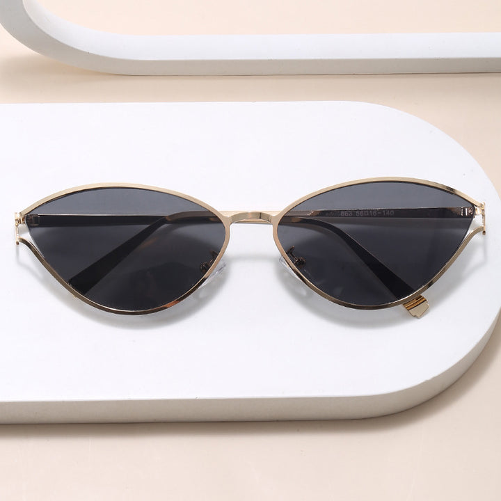 Fashionable Cat-Eye Sunglasses with Thin Metal Frame Kalsten