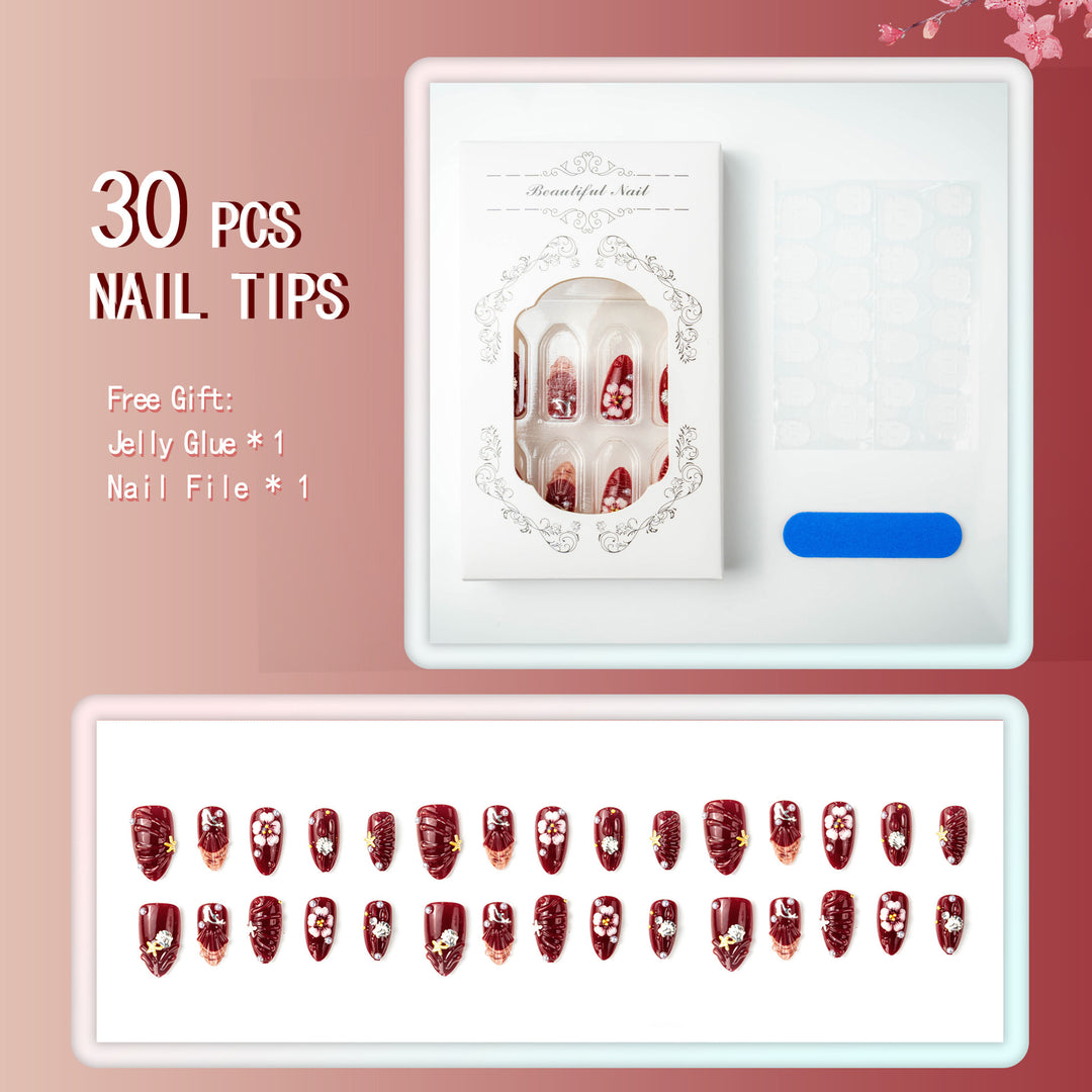 Nail art set with floral rhinestone decorations Kalsten
