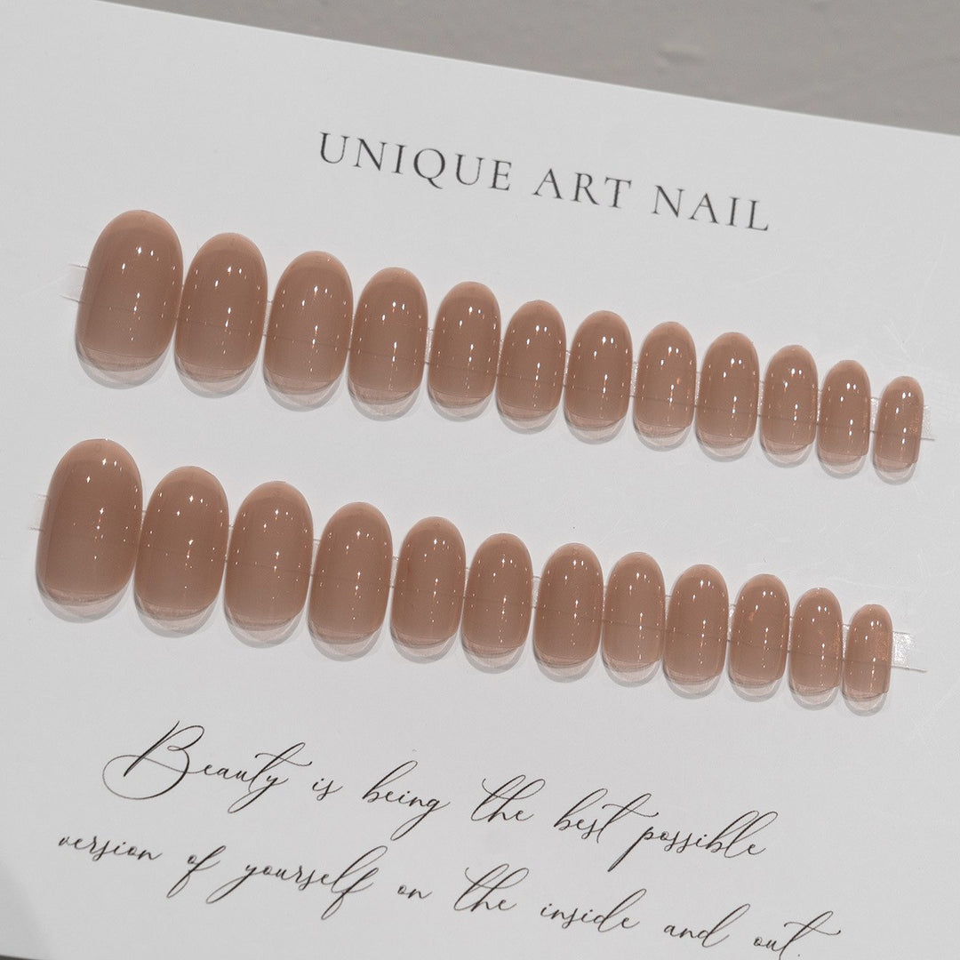 Elegant Glossy Long Coffin Press-On Nails
