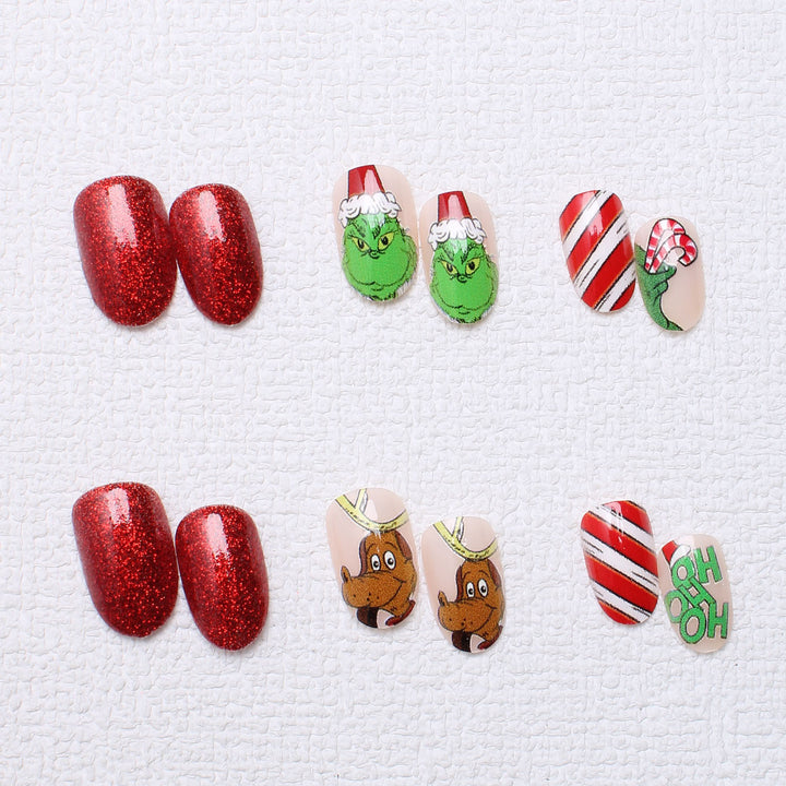 Holiday-Themed Press-On Nail Art Kalsten