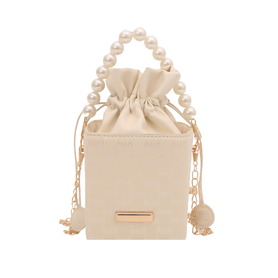 Elegant Pearl-Handled Mini Bucket Bag Kalsten