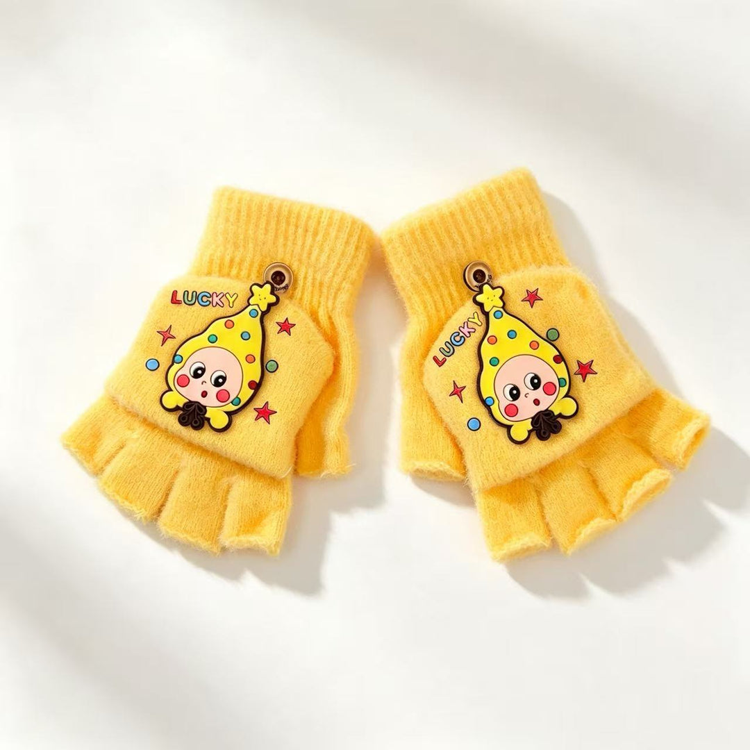 Playful Cartoon Fingerless Gloves Kalsten
