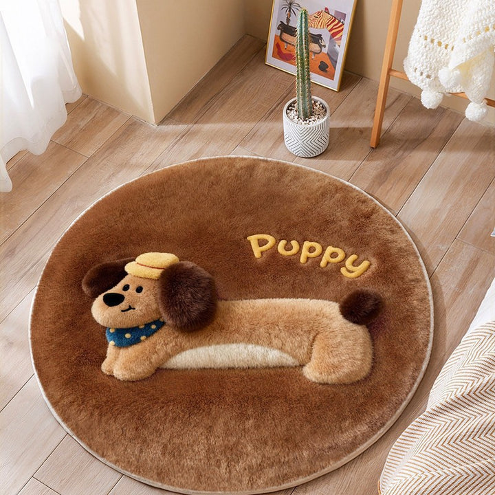 Cat-Themed Round Area Rug