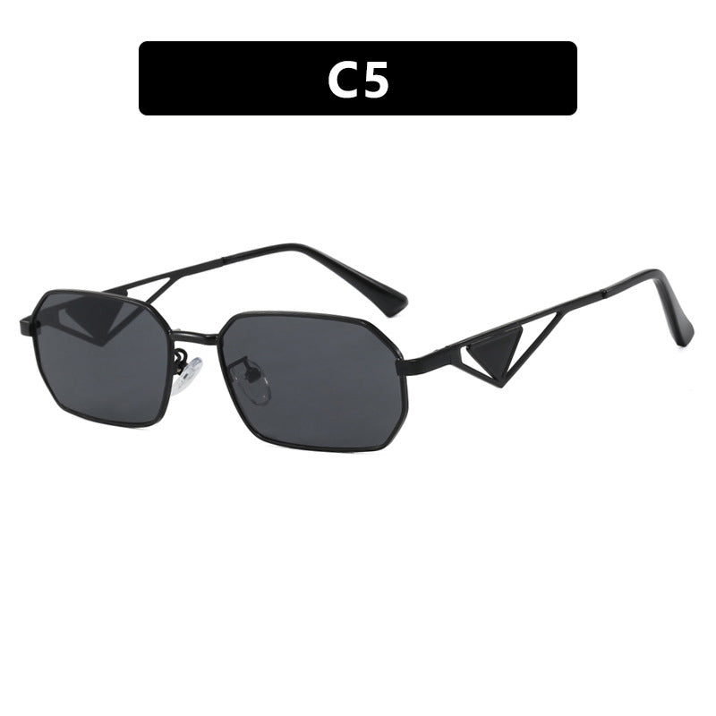 Women geometric luxury sunglasses with slim glossy frame Kalsten
