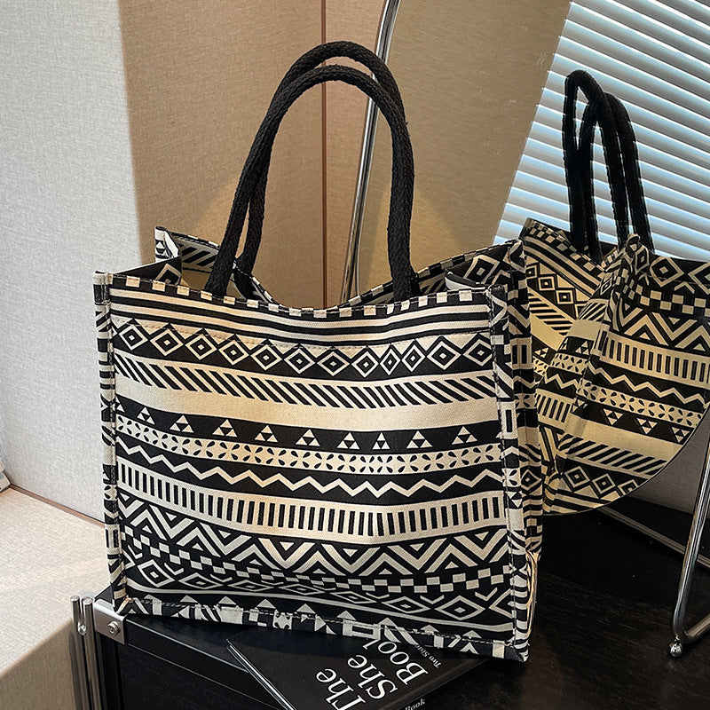 Decorative Elephant Print Shopping Bag