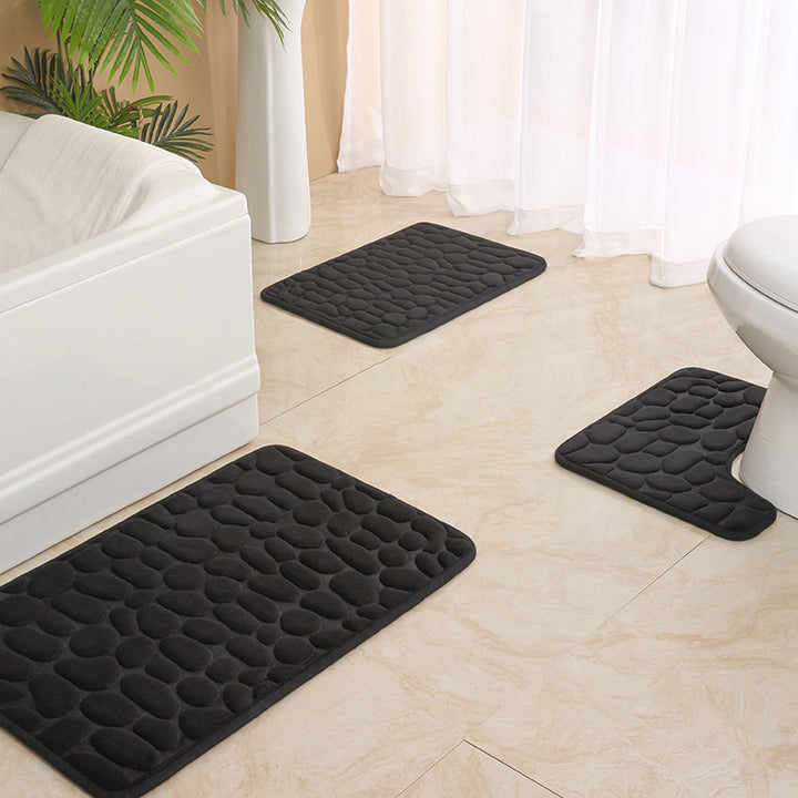 Soft Touch Stone Pattern Bathroom Rug Set Kalsten