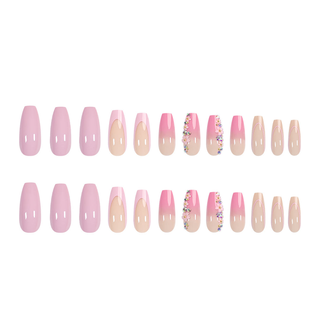 Artful acrylic nails with rhinestone details Kalsten