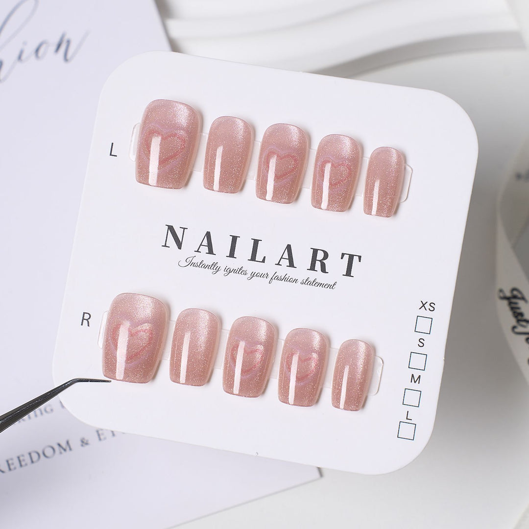 Artistic Press-On Nail Set with Cute Character Designs Kalsten