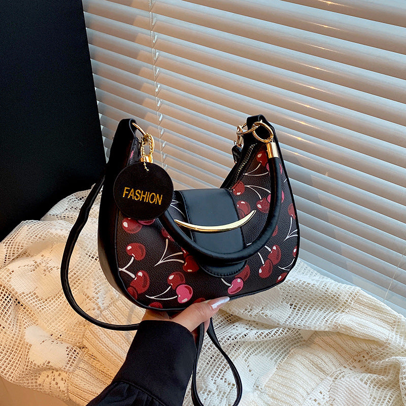 Chic Cherry Print Handbag