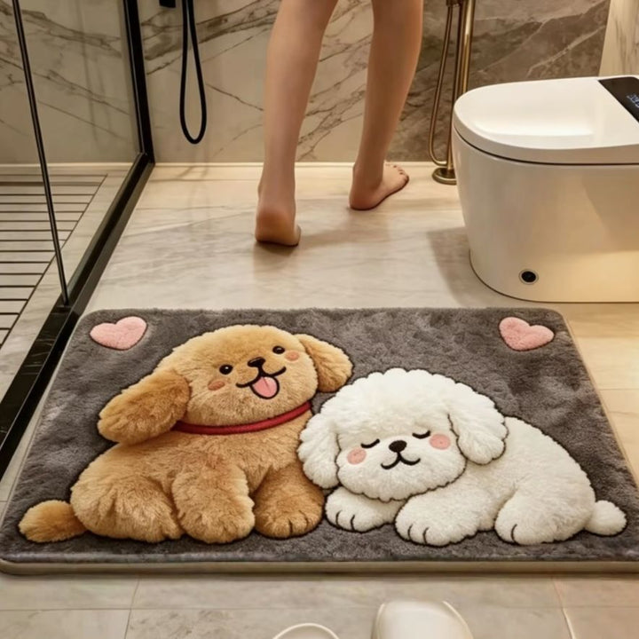 Cute Dog-Themed Bath Mat Kalsten