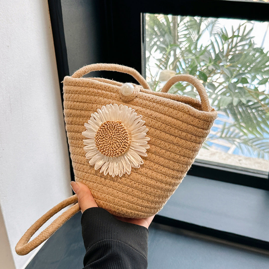 Floral Accent Handcrafted Shoulder Bag