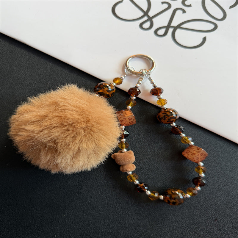 Playful Faux Fur Pom Pom Keychain Kalsten