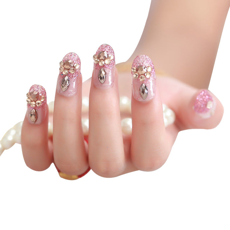Glamorous Crystal-Embellished Press-On Nail Set
