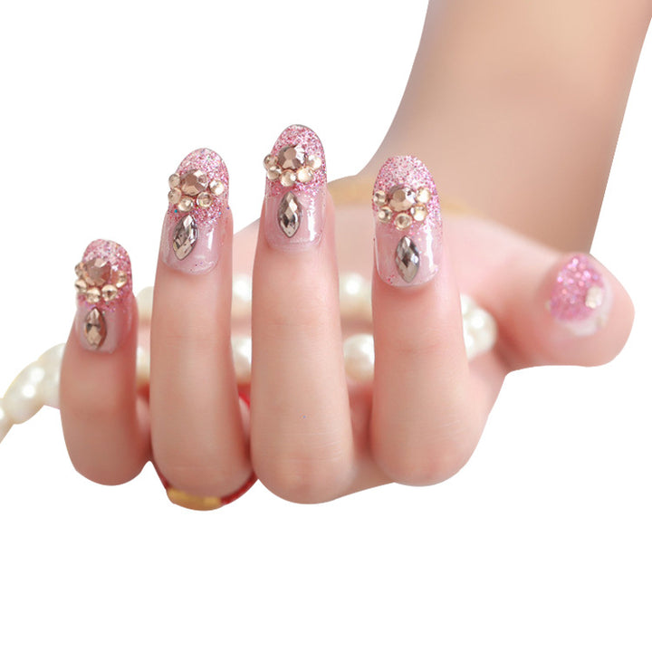 Glamorous Crystal-Embellished Press-On Nail Set