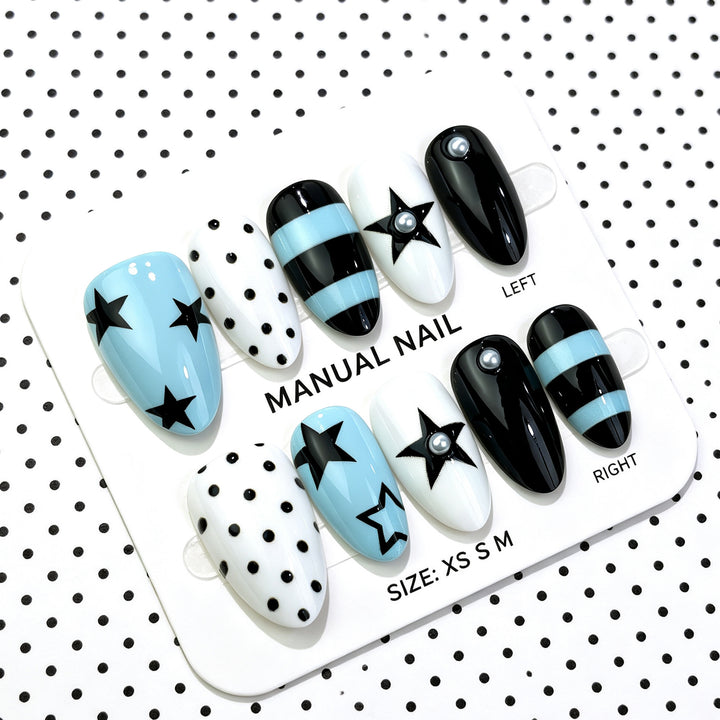 Starry Design Press-On Nail Art Set