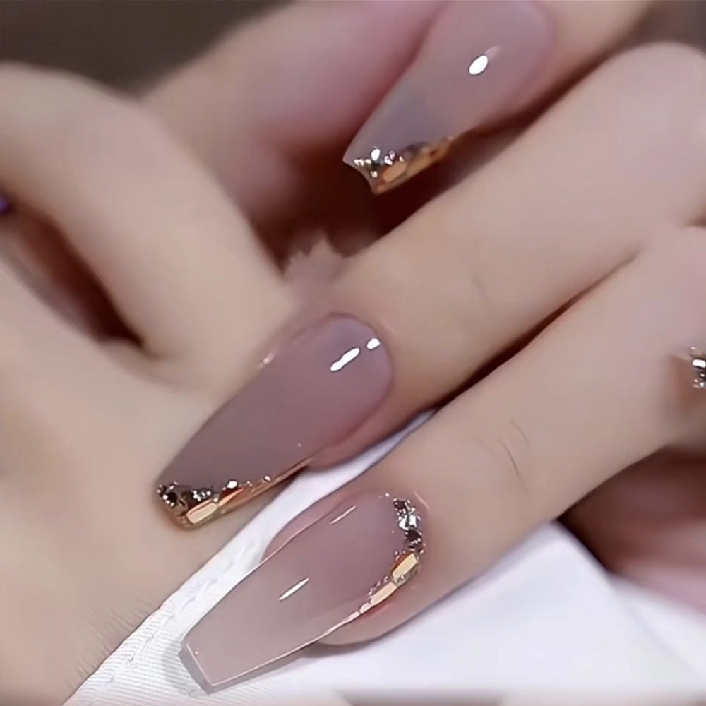 Luxury Gold-Accent Press-On Nails Kalsten