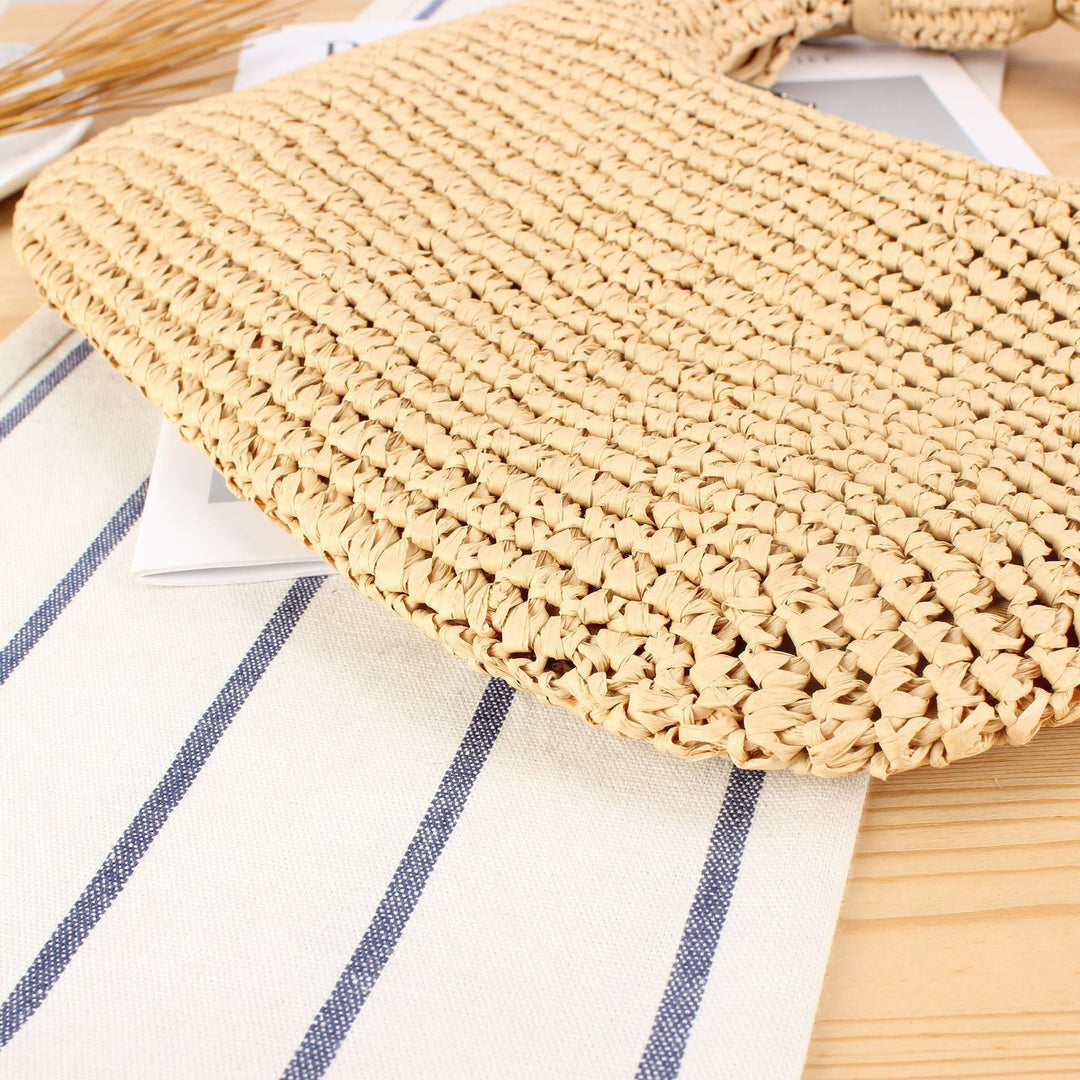 Shoulder bag made of hand-knotted natural material with stylish knot closure Kalsten