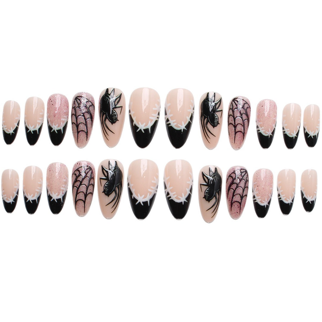 Creative nail art set with spider and web design Kalsten