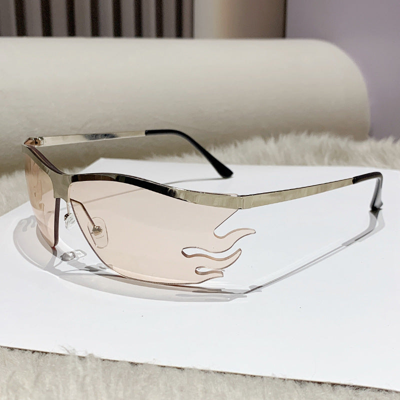 Women futuristic sunglasses with elegant transparent frame Kalsten