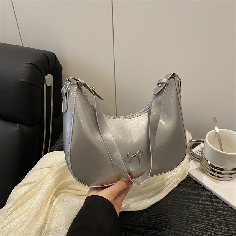 Premium Glossy Faux Leather Hobo Bag Kalsten