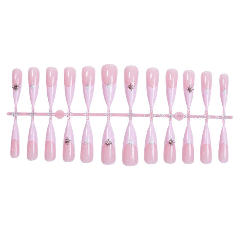 Artificial nail set with elegant glitter and floral design Kalsten