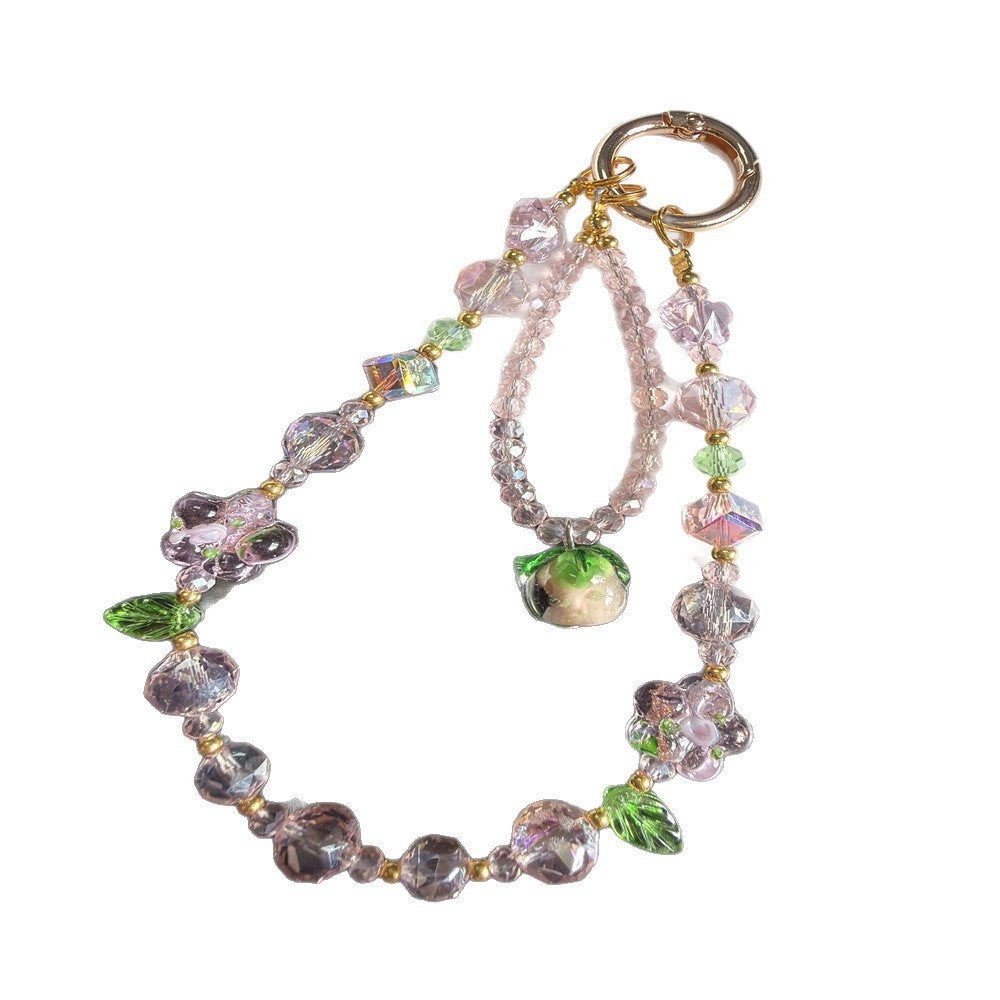 Floral Beaded Charm Phone Lanyard Kalsten