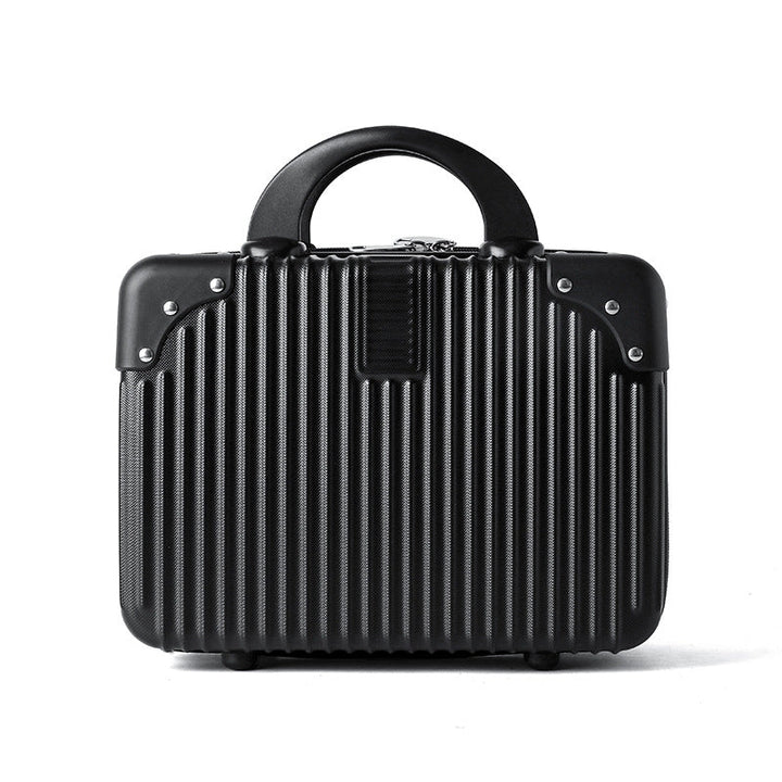 hard-shell travel cosmetic case with double-zip closure top handle and protective feet Kalsten