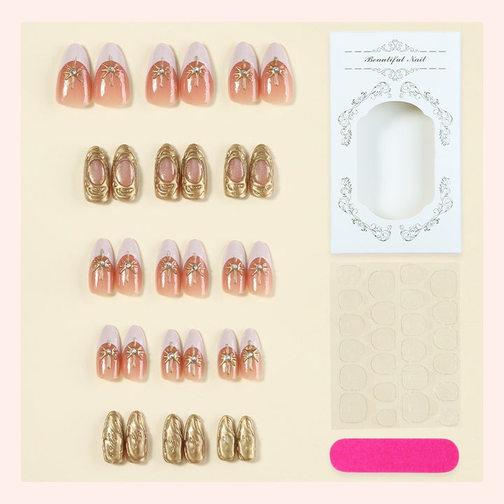 Acrylic nail set with luxurious flower decorations Kalsten