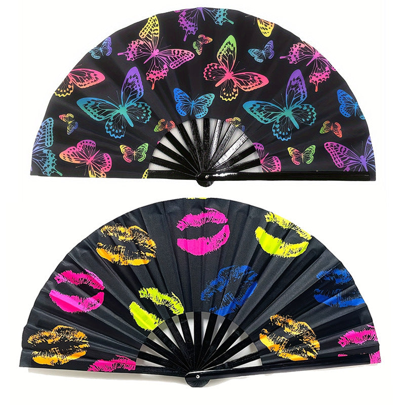 Ladies Fan with Colorful Motif Kalsten