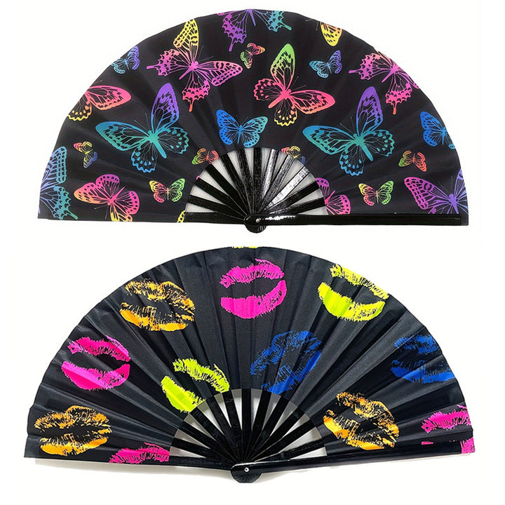 Ladies Fan with Colorful Motif Kalsten