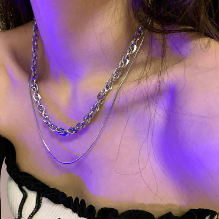 Layered Textured Chain Necklace Kalsten