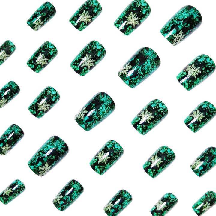 Creative artificial nails with a winter snowflake design Kalsten
