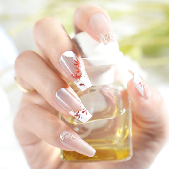 Elegant Floral Press-On Nail Design Kalsten