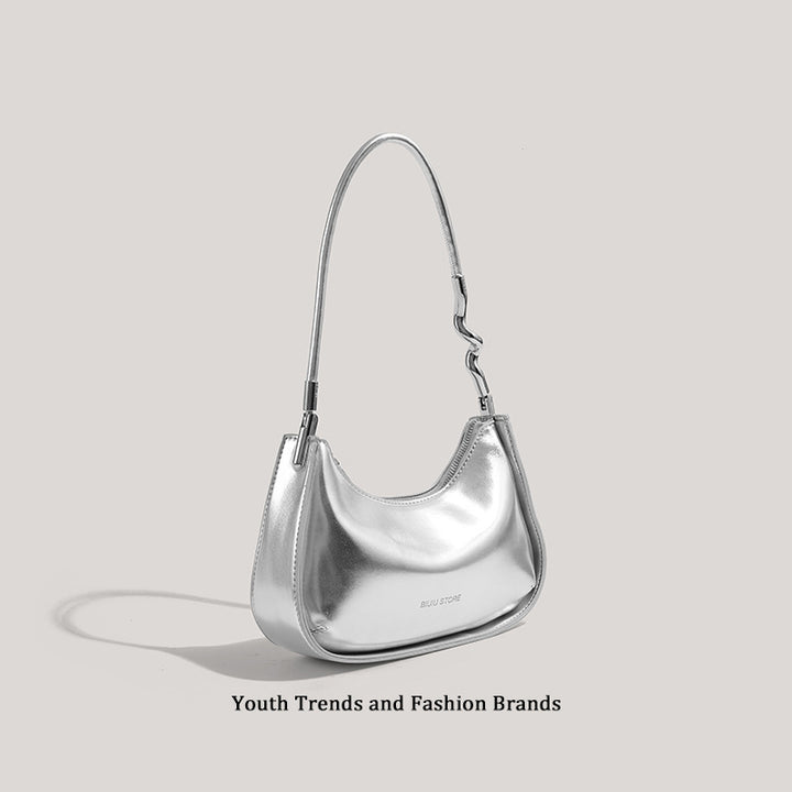 Sleek Metallic Evening Shoulder Bag Kalsten