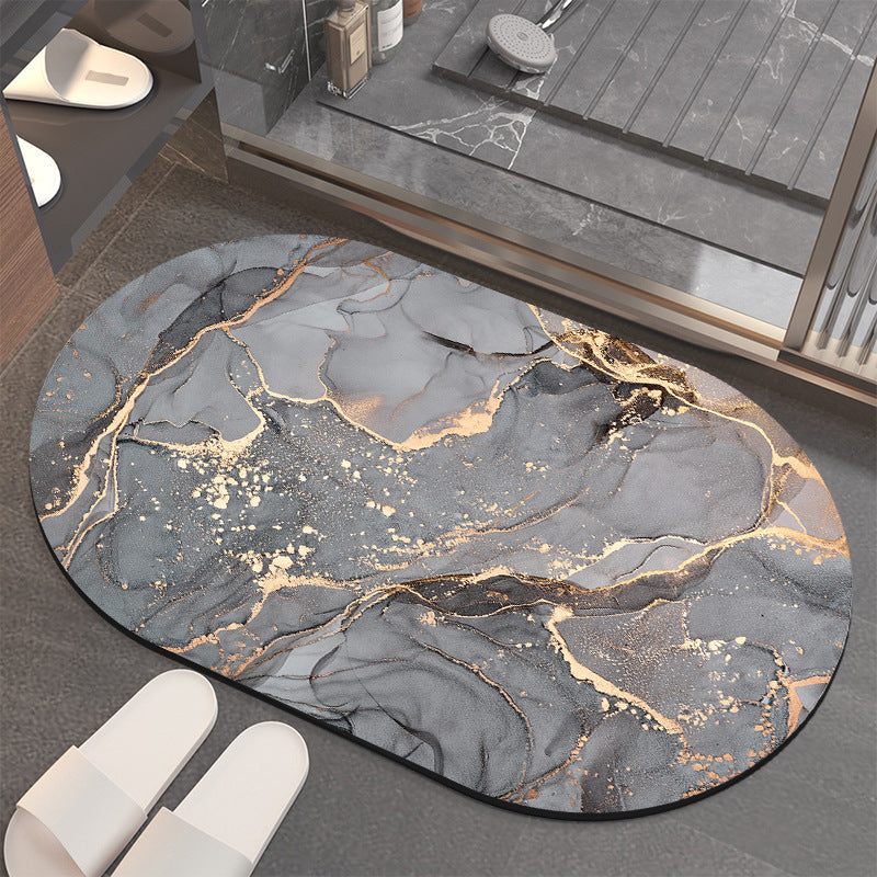 Luxurious Abstract Marble Bath Mat Kalsten