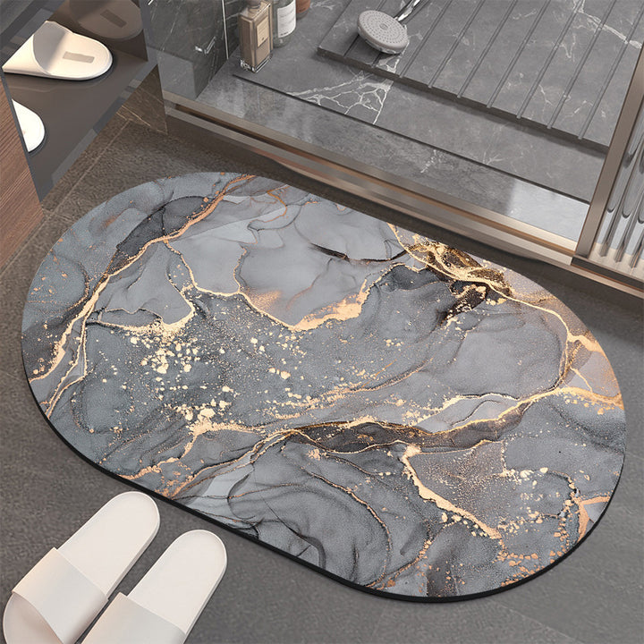 Luxurious Abstract Marble Bath Mat Kalsten
