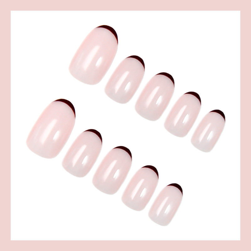 Artificial nail set with elegant French tips and trendy design Kalsten