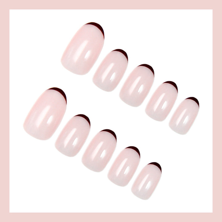 Artificial nail set with elegant French tips and trendy design Kalsten