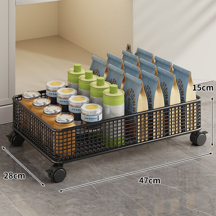 Under-Cabinet Mesh Rolling Storage Basket