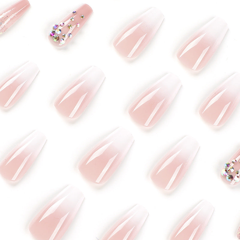 Artful Acrylic Nails with Elegant Glitter Design Kalsten