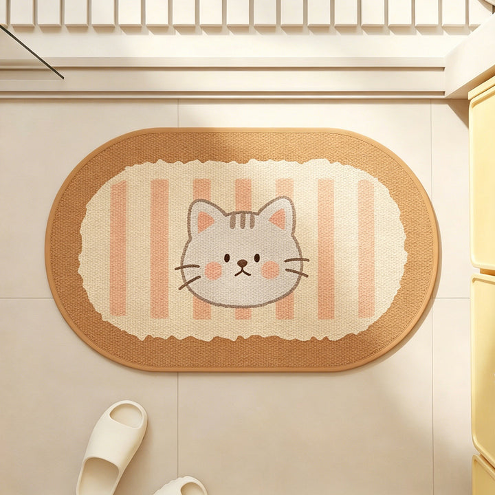 Cute Cat-Themed Bath Mat Kalsten