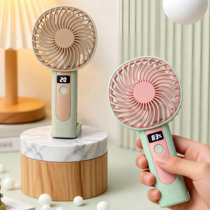 Ladies portable hand fan with digital control and ergonomic design Kalsten