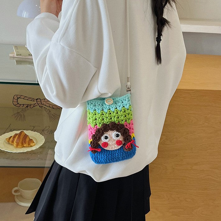 Cute Character Crochet Mini Crossbody Bag